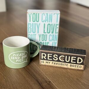 Dog Lover Bundle - Mug and 2 Box Signs - NWT